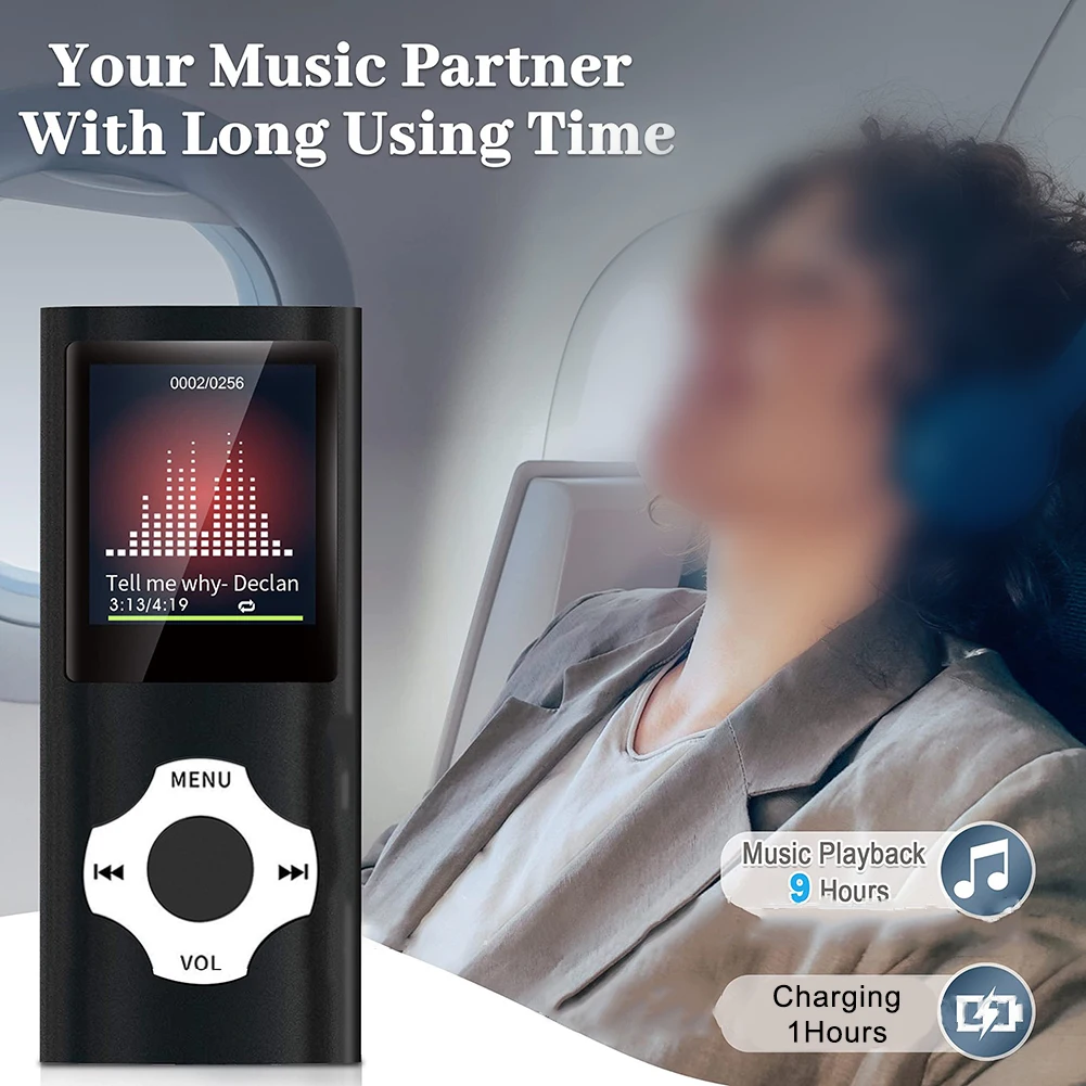 جهاز موسيقى MP3 خفيف الوزن بسعة 32 جيجابايت مصمم للحمل وتجربة الاستماع عالية الدقة