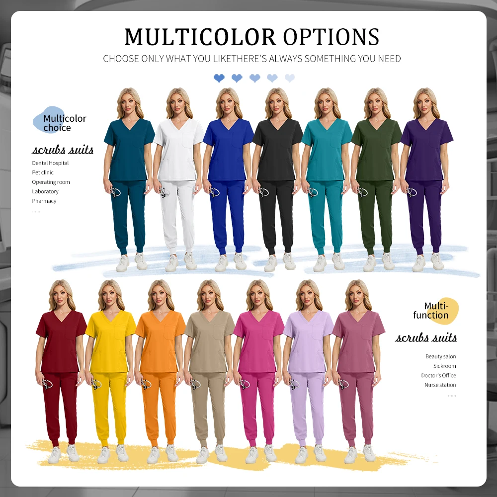 الزي الطبي على شكل حرف v مستشفى الدعك الدعاوى الخدمة الصحية التمريض موحدة للذكور الإناث عيادة الأسنان زي طب الأسنان مجموعات
