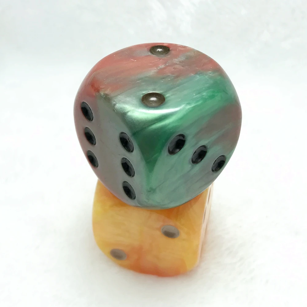 

35mm Resin Dice Colour mixture Accessories Puzzle Game Dice Playing Games 6 Sided Dice Game Toys D6 Dice Square Point Dice