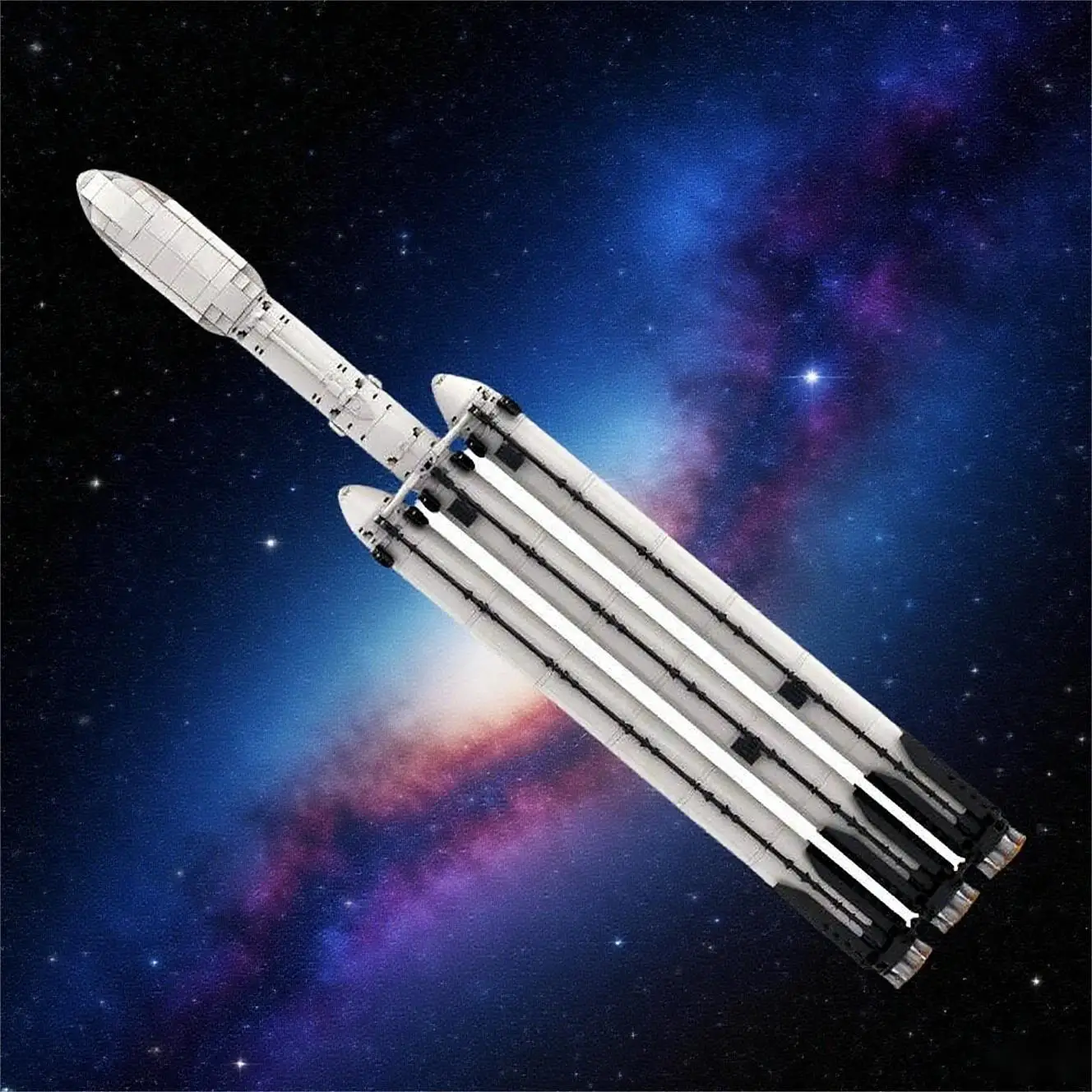 

Spaceship Series MOC alcon Heavy-lift Launch Vehicle Model Creative Rocket Building Blocks Set DIY Assembly Toys Children Gifts