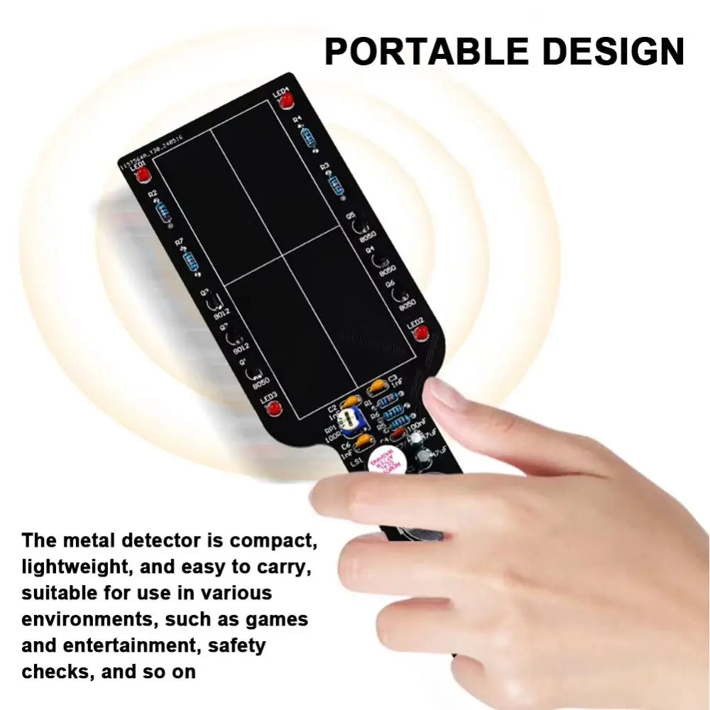 DC 3V-5V DIY Metal Detector Kit Non-contact Sensor Simple Circuit Electronic DIY Kit Loose Parts 60mm Sensor