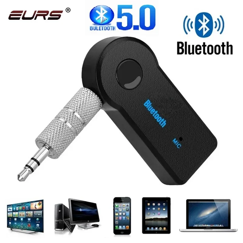 Adaptador receptor inalámbrico Bluetooth 5,0 2 en 1, conector de 3,5mm para música de coche, Audio Aux A2dp, receptor de auriculares manos libres