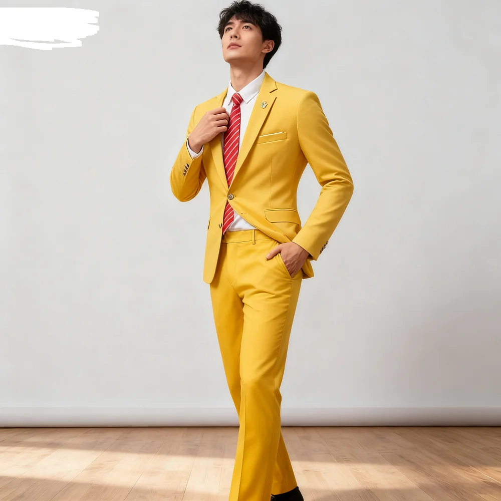 

Elegant Men's Formal Suits with Xale Lapel Special Clothes for Parties Black Brown Suit Handsome Male Jacket of