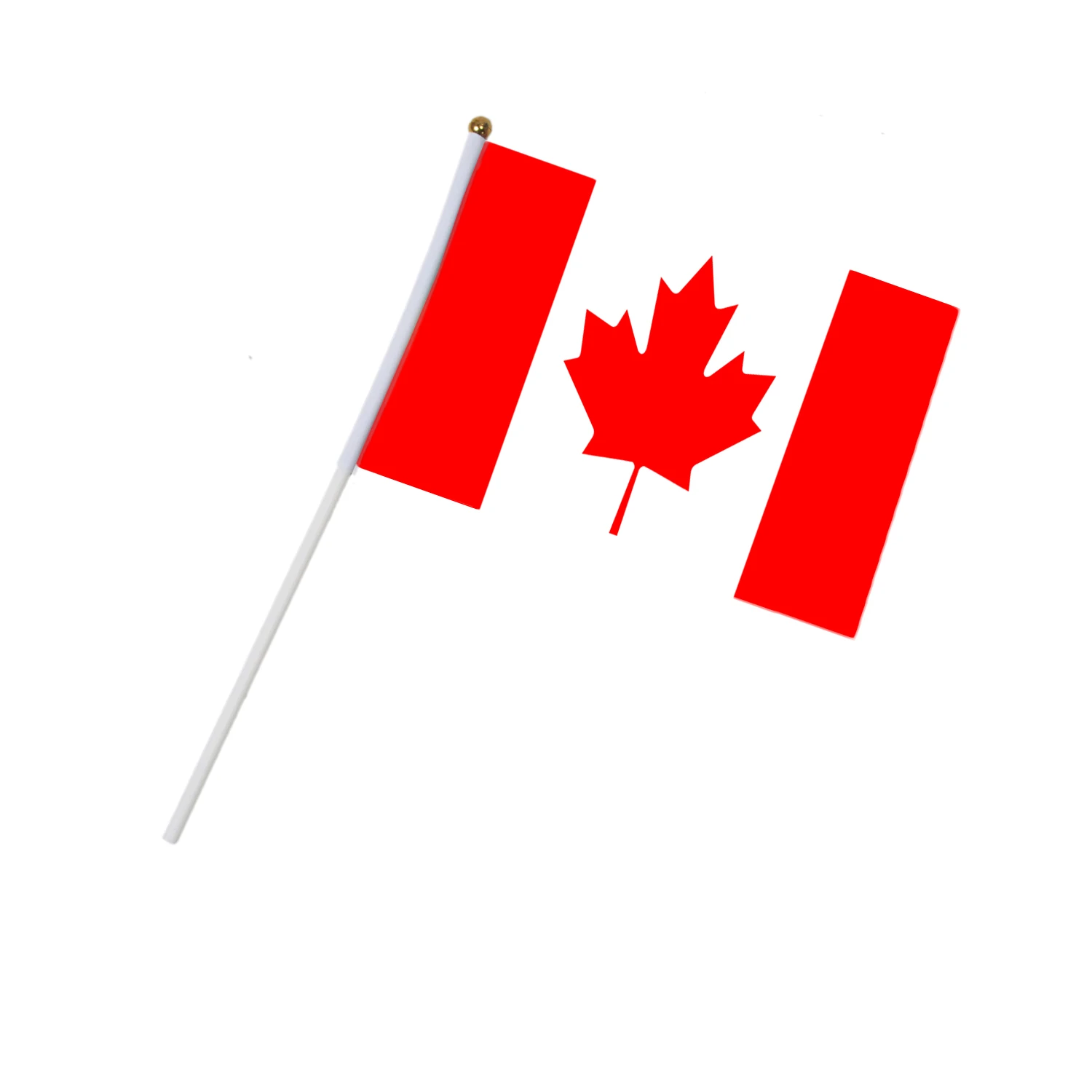 5pcs Canada Hand Waving Flag 14*21cm Canadian Small National Flags with Plastic Flagpoles