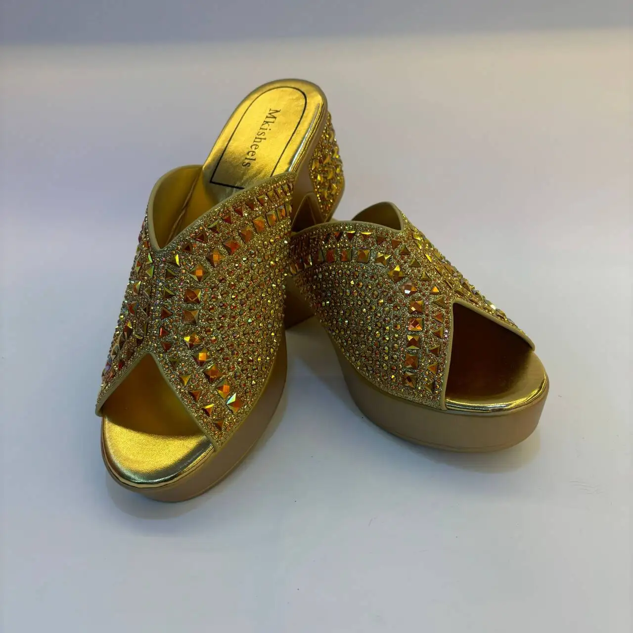 Fashion Rhinestones Sandals African Women\'s Shoes Women\'s Party Design Slippers Lightweight Ladies Women Shoes 37-42