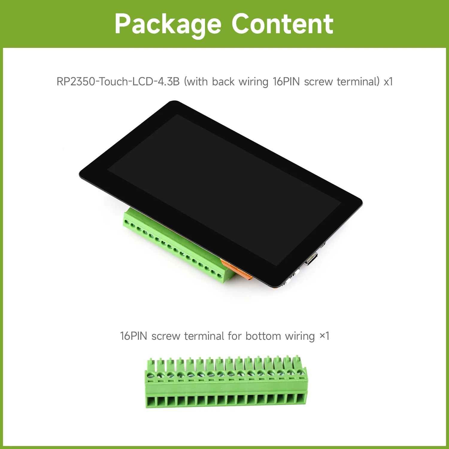 Waveshare RP2350 4.3inch Capacitive Touch Display Development Board, 800×480, 65K Color,Dual-core And Dual-architecture view 6