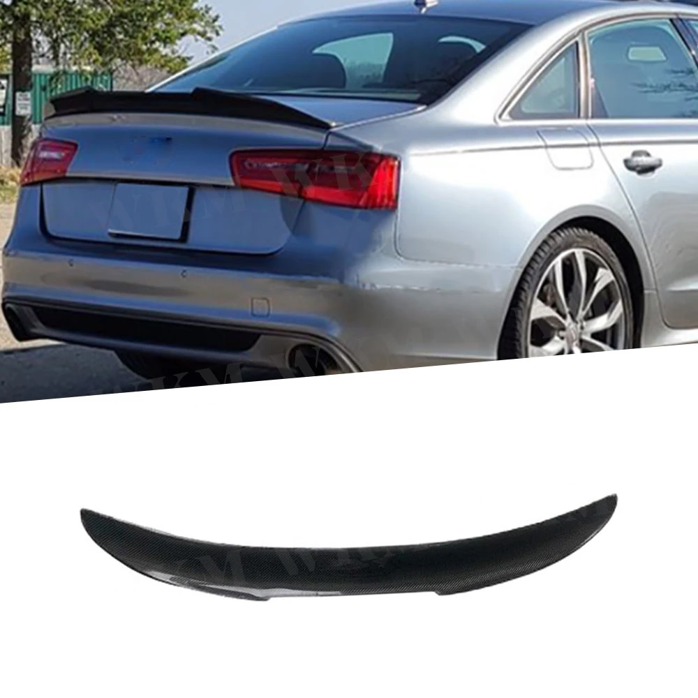 

Carbon Fiber Car Rear Duck Spoiler Lid WingCar Tuning Rear Spoiler Trim For Audi A6 C7 S6 2012-2019 Rear Trunk Spoiler