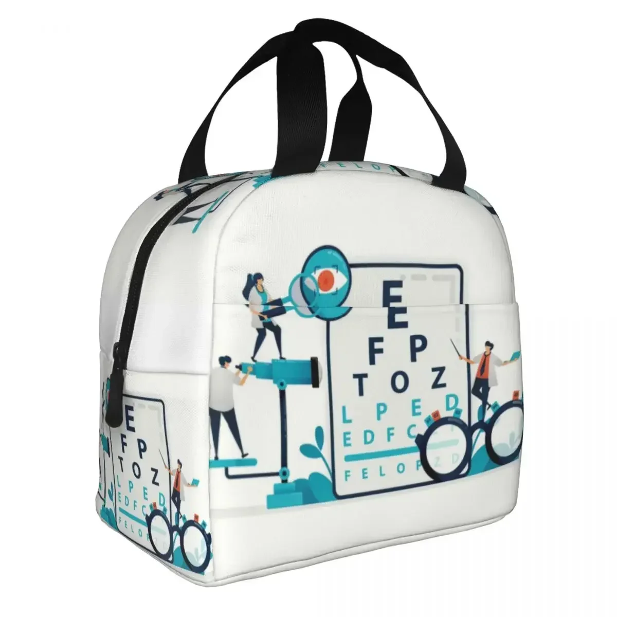 Eye Exam Insulated Lunch Bags for Women Optometrist Optician Portable Thermal Cooler Bento Box School