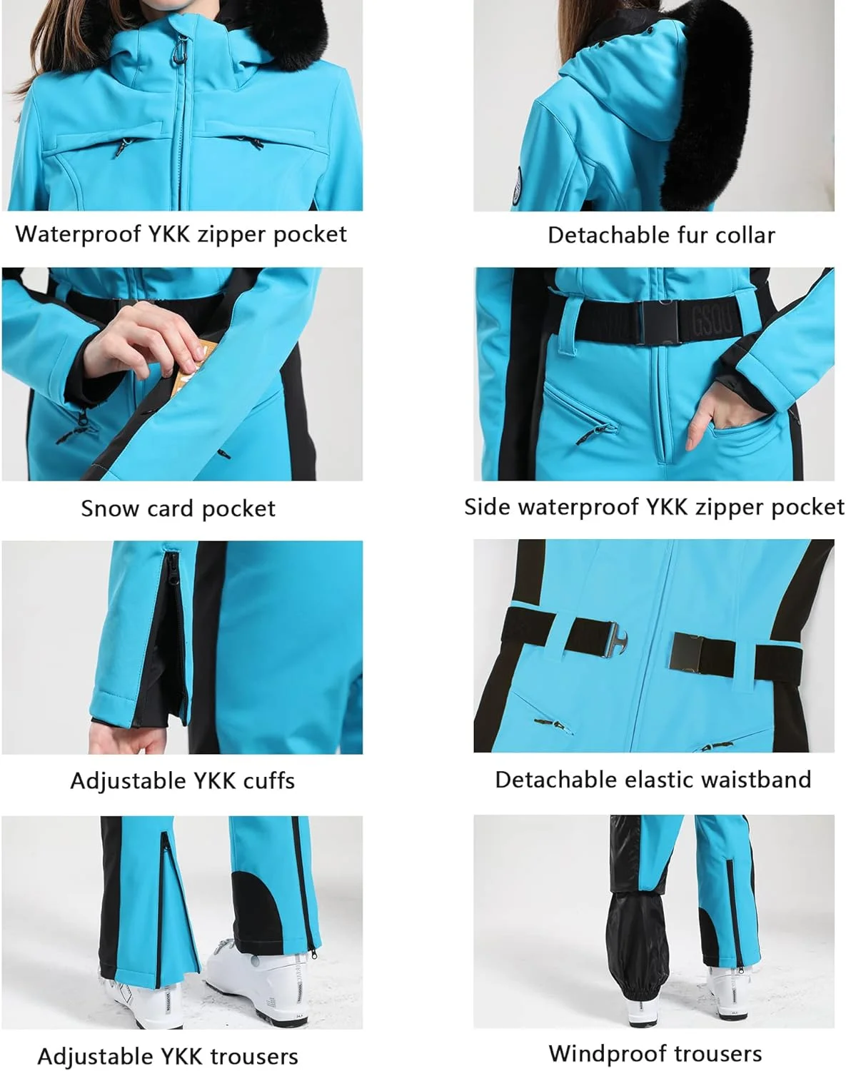 GSOU SCHNEE Einteiliger Skianzug Frauen Verdickung Snowboard Weibliche Overalls Winter Winddicht Wasserdicht Atmungsaktive Kleidung Skifahren – Detail 34