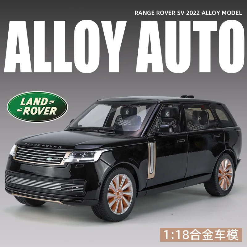 1:18 2022 LAND ROVER RANGE ROVER SV Diecast modello in lega di metallo Car Sound Light Pull Back Collection regali giocattolo per bambini