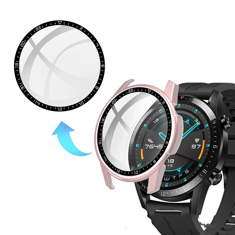 Protective Case For Huawei Watch GT 3 2 46mm 42mm Screen Protector Cover With Scale Glass Cover For Huawei Watch GT 3 2 Shell
