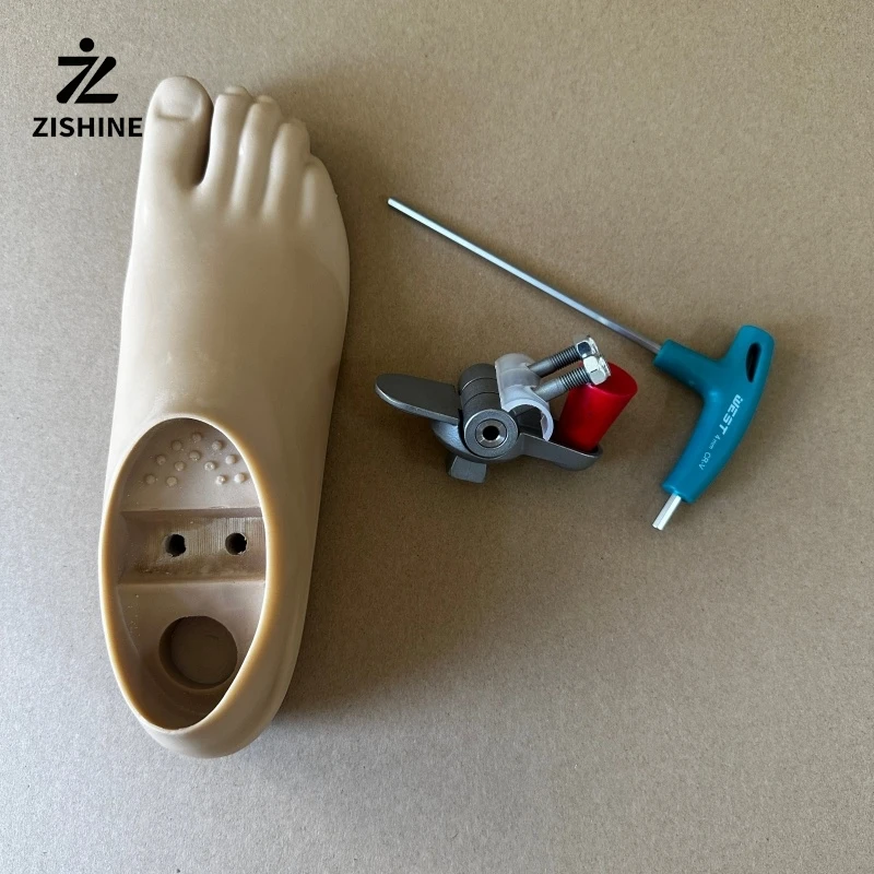 Prosthetic Foot with Dual Axis Ankle Joint and T Wrench Tool Set Realistic Artificial Feet for Amputee Leg Prosthesis Parts