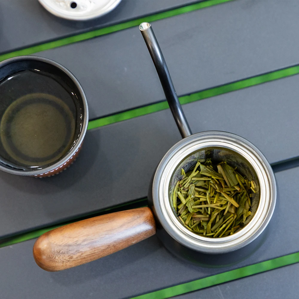 CF WISDOM إبريق قهوة صغير Q مع فلتر وعاء مشاركة ريترو 304 غلاية قهوة من الفولاذ المقاوم للصدأ تخمير يدوي للتخييم المنزلي #6