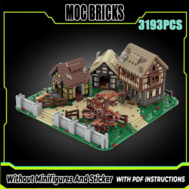 

Изысканный новый продукт, модель строительного блока MOC, средневековая деревня, технология, модульная детская игрушка, подарок, набор для сборки «сделай сам»