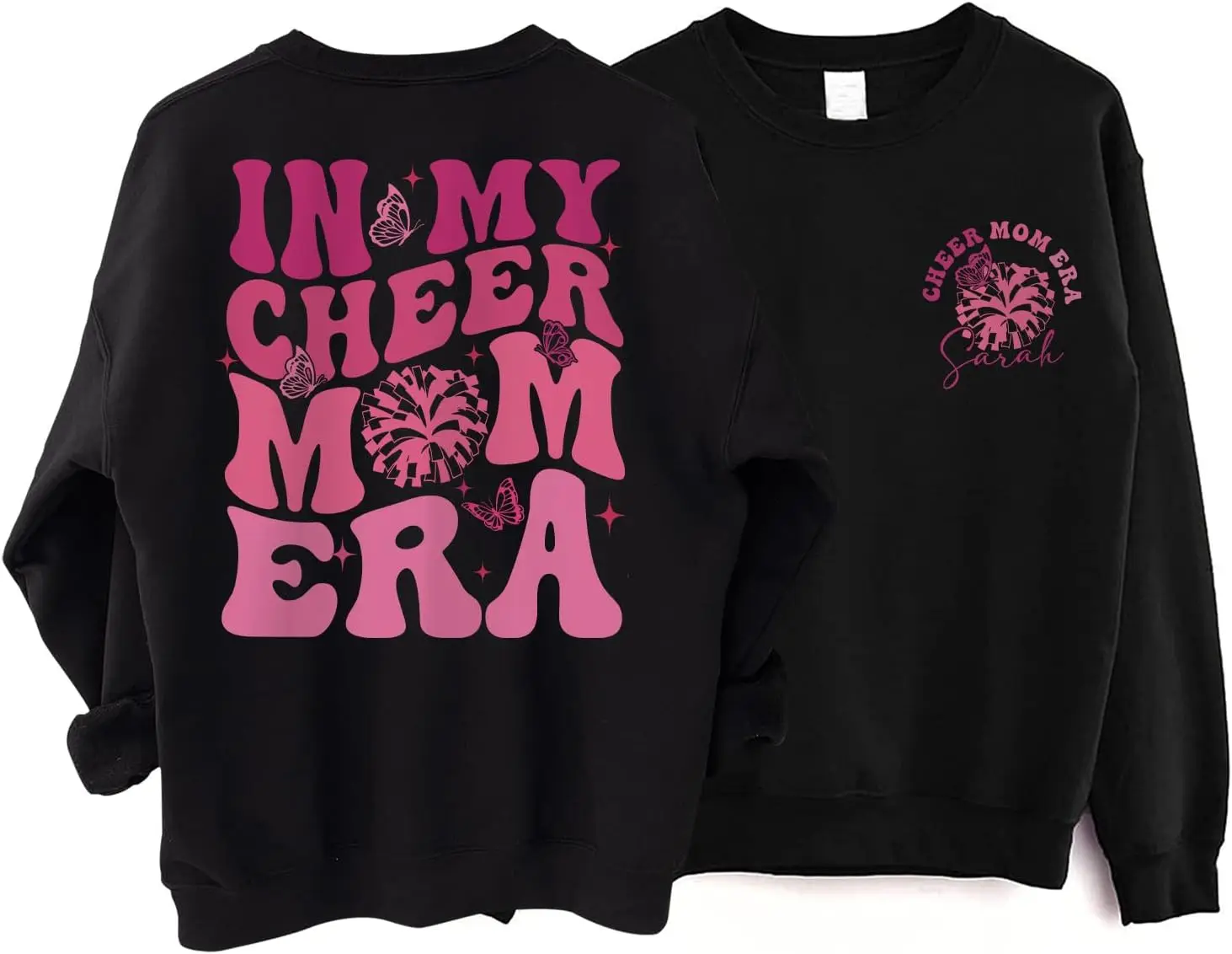 in My Cheer Mom Era Sweatshirt 2 Sides - Trendy Cheerleading Sweater, Football Mom Life Sweatshirt,