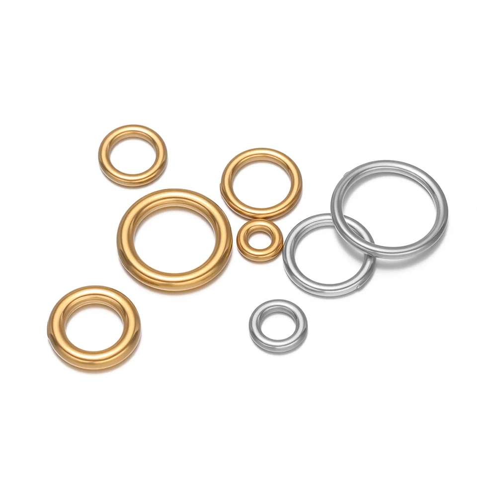 20-50 Stück Edelstahl-Schlaufenringe, runde Verbindungsstücke für DIY-Schmuckherstellung, Halsketten, Armbänder, Zubehör – Detail 3