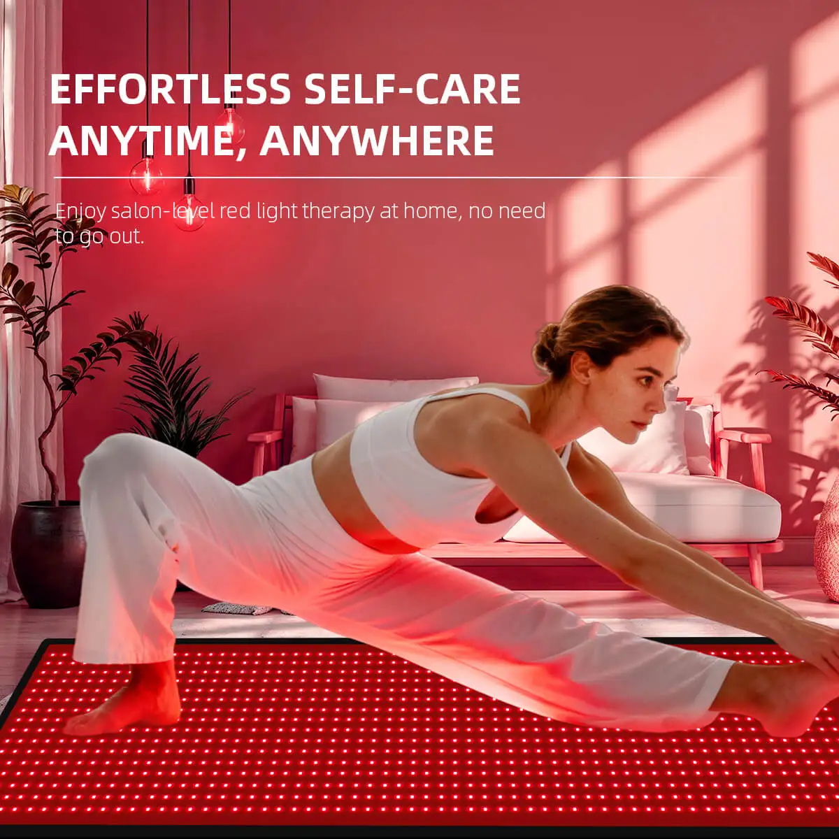 Home Use Large Size Full Body Led Red Near Infrared Photon Light Therapy Device Yoga Mat Pad 660Nm