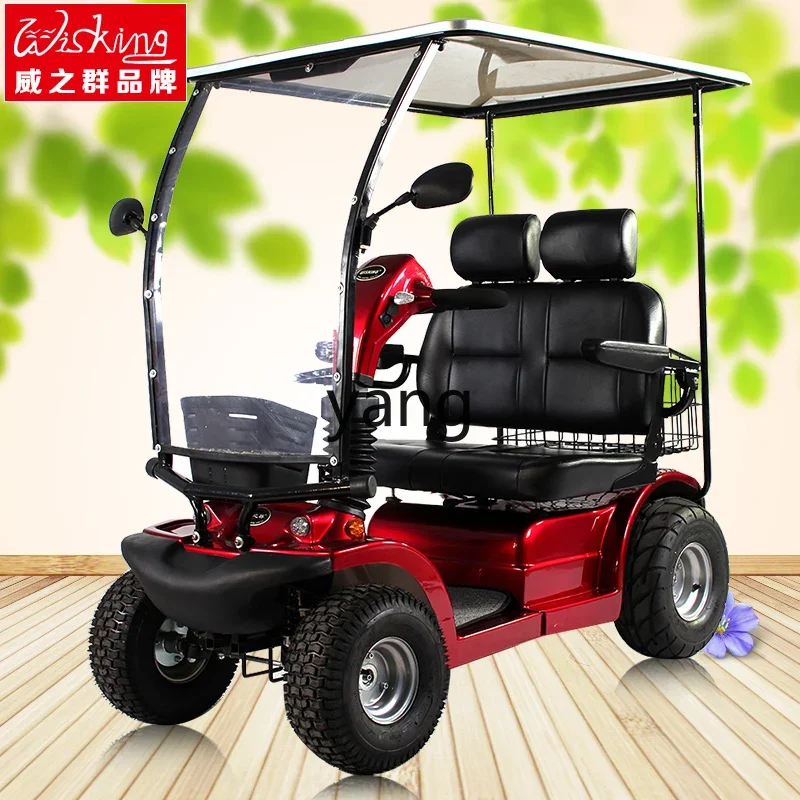 LTT elderly transportation four-wheel electric vehicle large double seat elderly sightseeing car