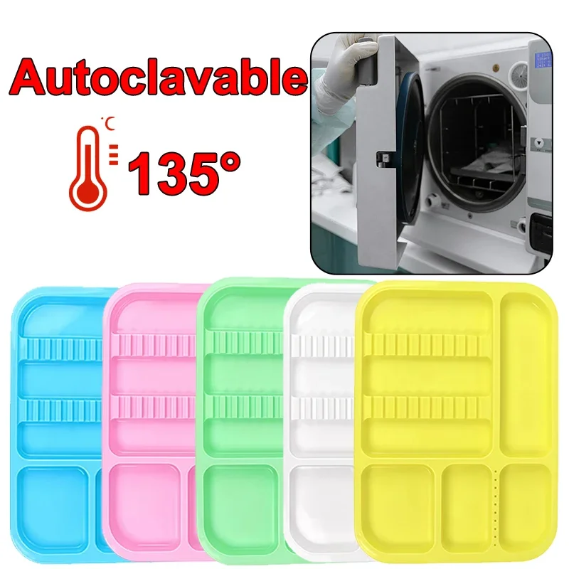 1Pcs Dental Tray For Instruments Autoclaveble Plastic Flat Trays Dentist Tools Split Management Organizer Disinfection Holder