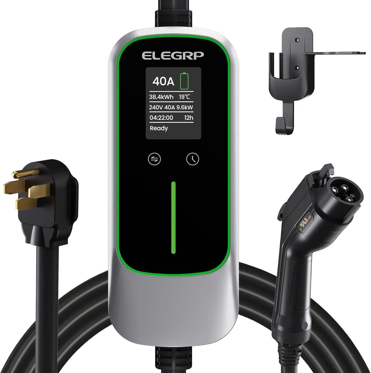 

40A Level 2 EV Charger, 9.6kW, J1772 & NEMA 14-50, ETL Certified, Portable Home Charging