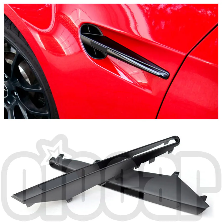 OiOMOTORS Matte Black and Carbon Replacement Fender Gills Cover for BMW E92 E93 M3