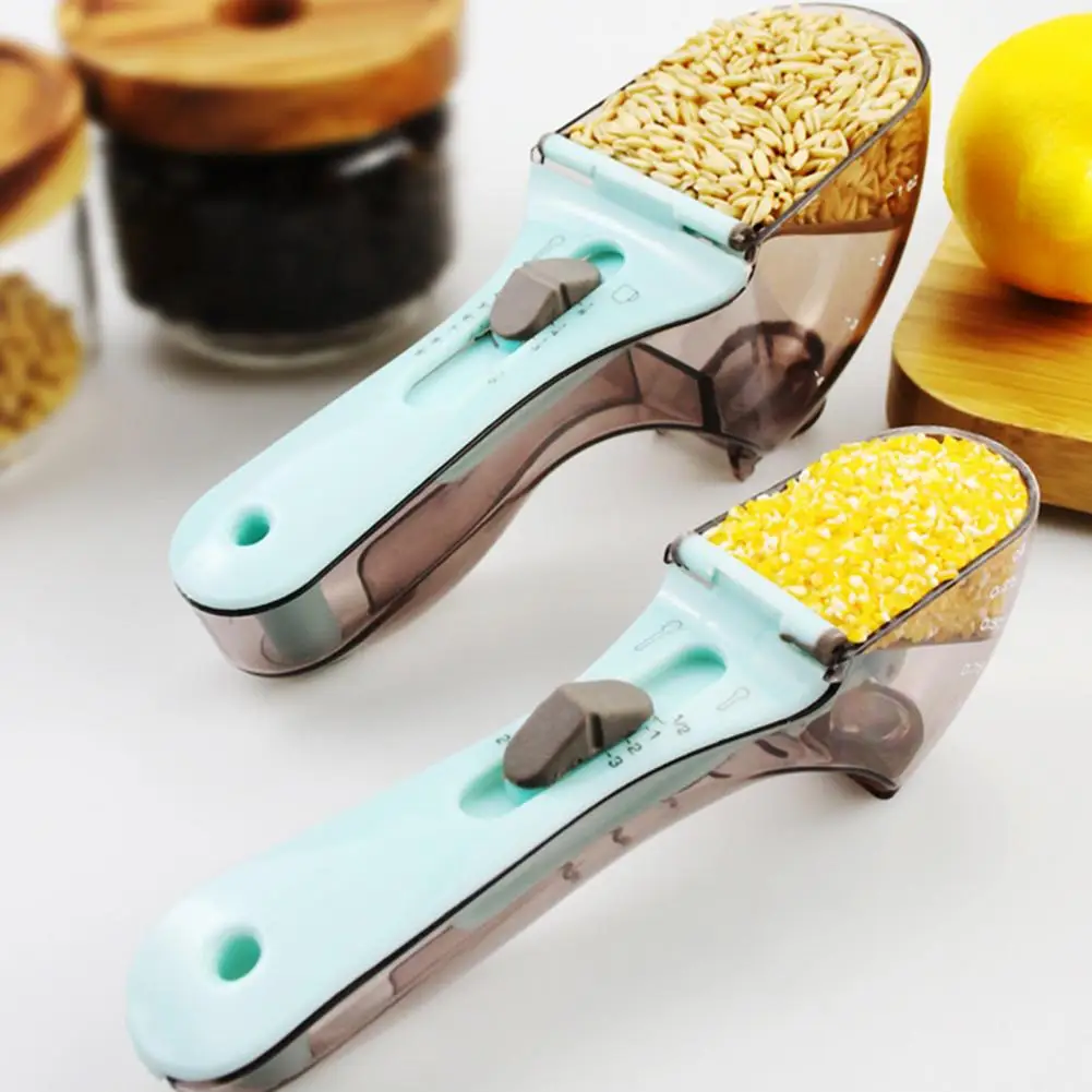 Easy-to-use Kitchen Utensils Adjustable Measuring Spoon Set with Magnetic Back Strap for Precise Baking Cooking for Food