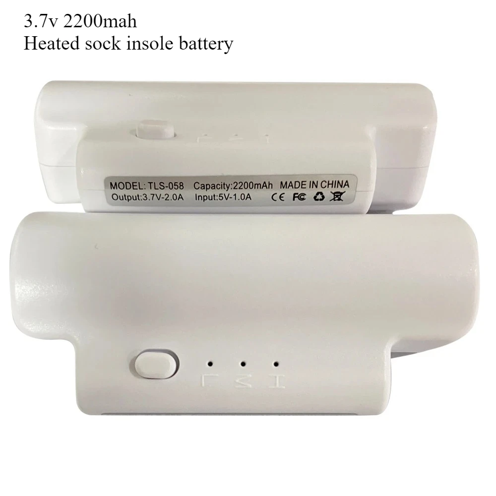 3.7V 2200mAh Heated Socks and Insoles Battery for Winter Outdoor Skiing Cycling and Keeping Warm Batteria Rechargeable