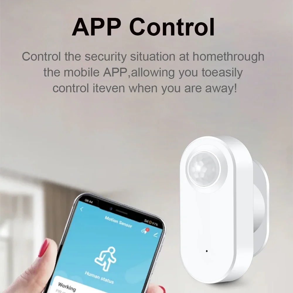 Tuya Zigbee Smart PIR Motion Detection Sensor Security Burglar Alarm DetectorApp Control Support Zigbee2mqtt Home Assistant