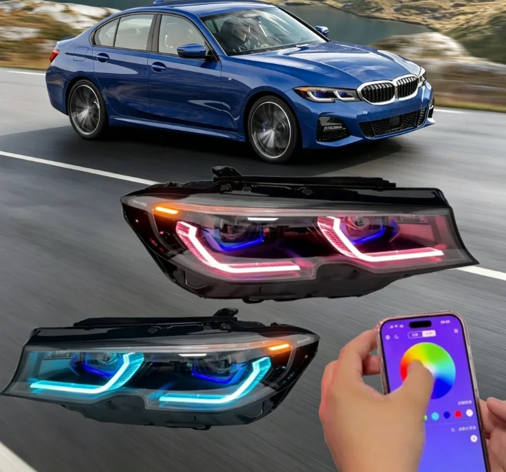 RGB LED Headlights for for 3 Series G20/G28 320i-335i Color Changing DRL Auto Headlamp Assembly 12V New Universal Fitment