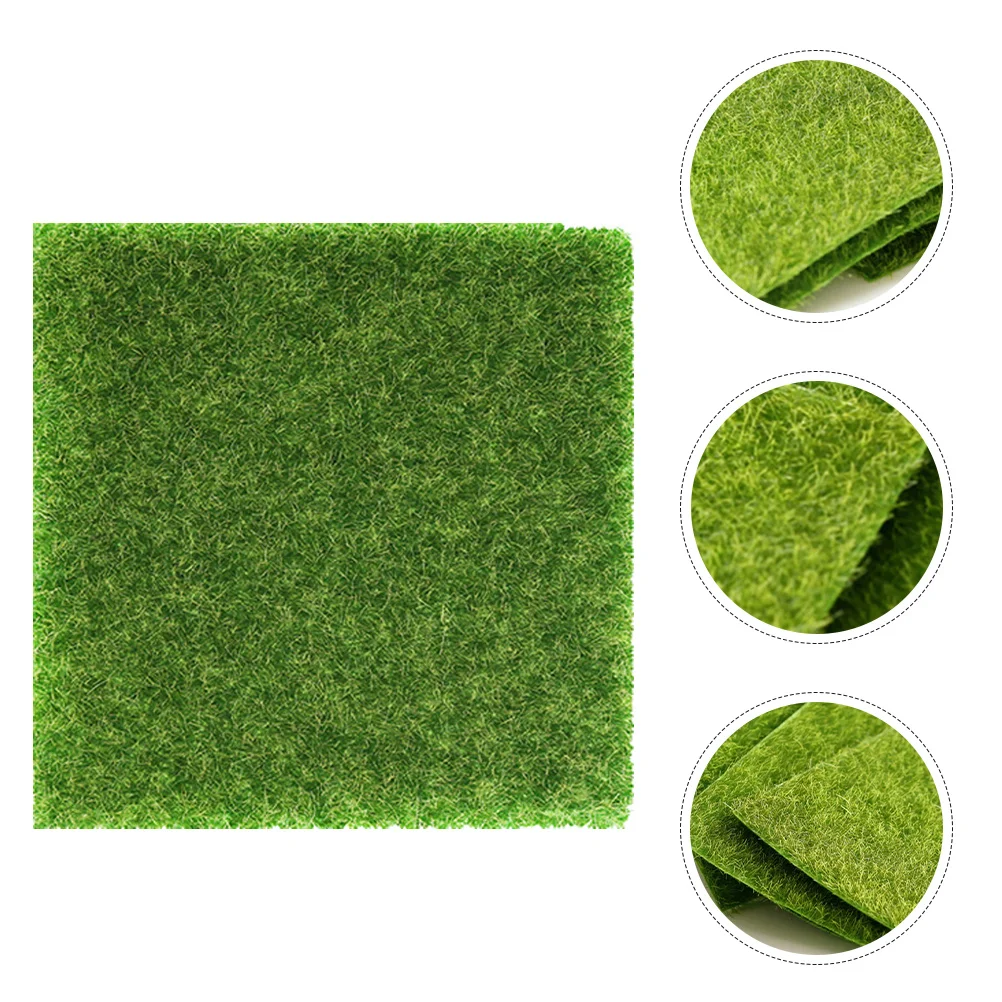 

4 Pcs Simulated Fake Turf Artificial Grass Pad Decoration Accessory Green Mat Outdoor Rug Model Diy Lawn