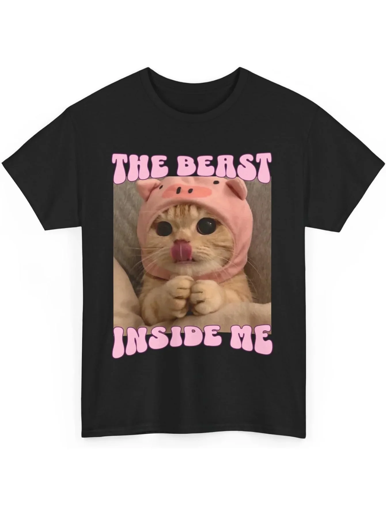 

The Beast Inside Me Funny Cat Meme T-Shirt Dank Memes Shirt Silly Cats Gifts Unhinged Clothes Cute Cat Shirt