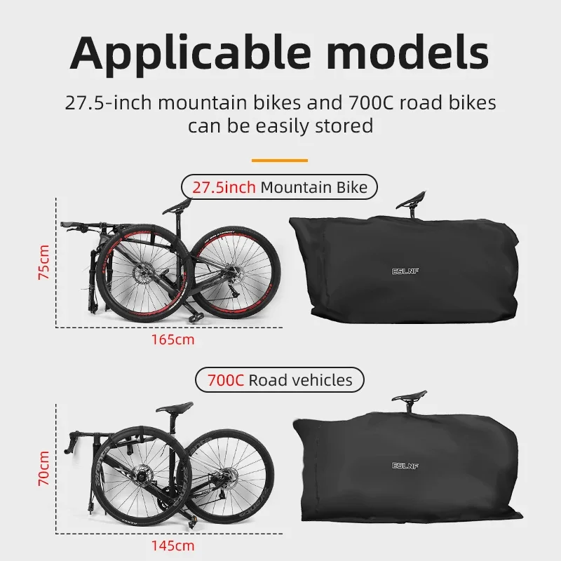 Waterproof 16/20 Inch Folding Bike Travel Transport Bag Heavy Duty Bicycle Carrier Case with Integrated Storage