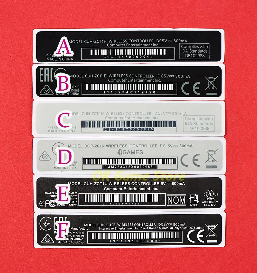 1pc/lot Replacement Housing Shell Back Lable Sticker For PS4 Label Back Paster Lable for PS4 Controller Repair Parts