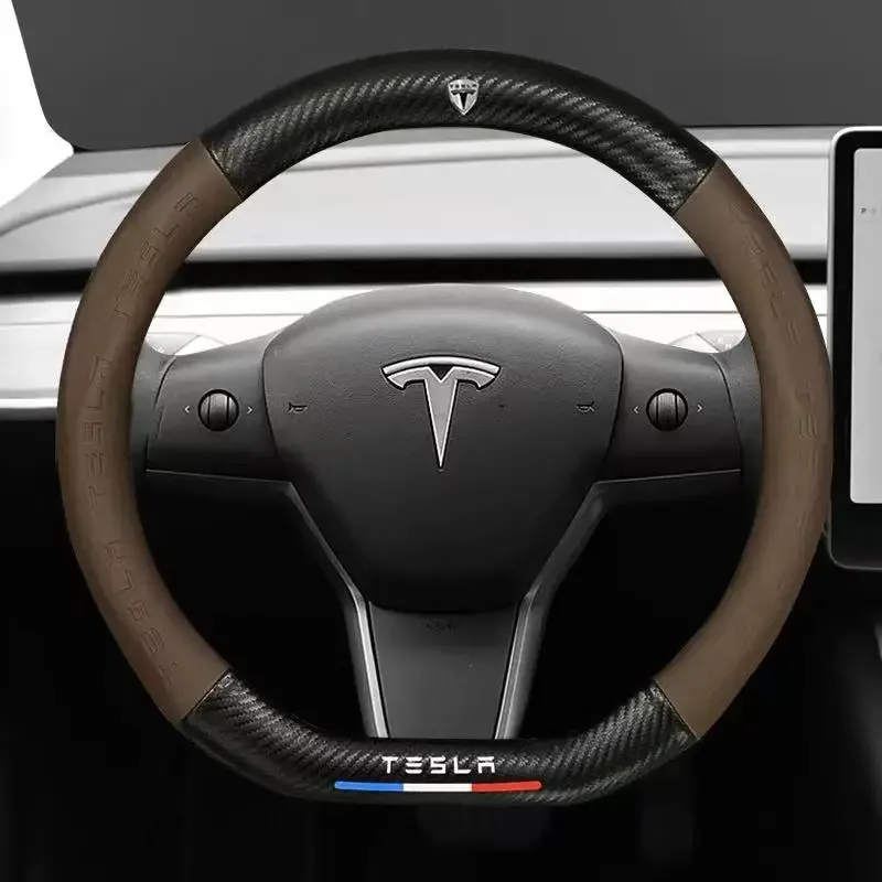 

Car Steering Wheel Cover For Tesla Model 3 Model S Model Y Model X Roadster 2019-2025 Auto interior Steering Wheel Accessories
