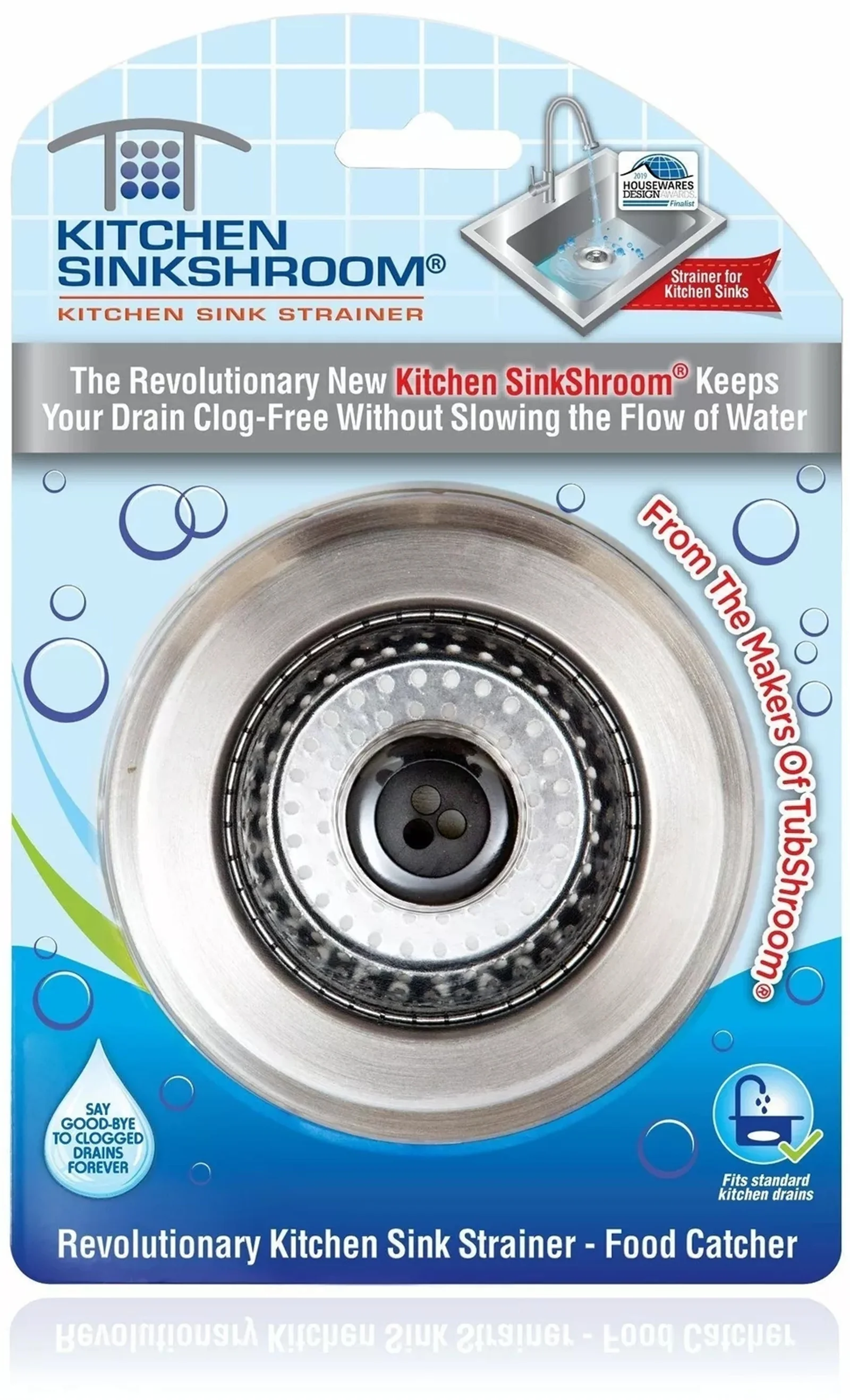 Kitchen SinkShroom® Revolutionary Strainer w/ Anti-Clog Technology by TubShroom