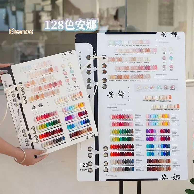 Lemcco 128 Kolorów Zestaw Żelu do Paznokci Soak Off UV LED z Kolorowym Arkuszem, Zestaw Żelowych Lakierów do Salonu Paznokci, Żel do Paznokci 15ml