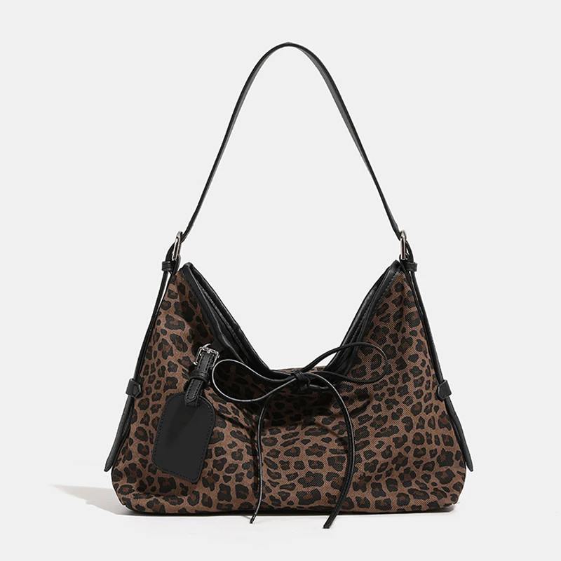 

Сумки-тоут с леопардовым принтом для женщин, роскошные дизайнерские сумки, кошельки, новинка 2025 года, винтажные сумки через плечо большой вместимости