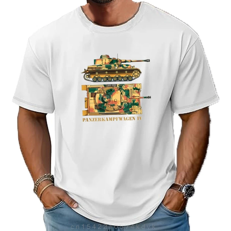 WW2 Allemand Armée Panzer IV Réservoirs Diagramme T-Shirt 100% Coton O-cou D'été À Manches Courtes Casual Hommes T-shirt