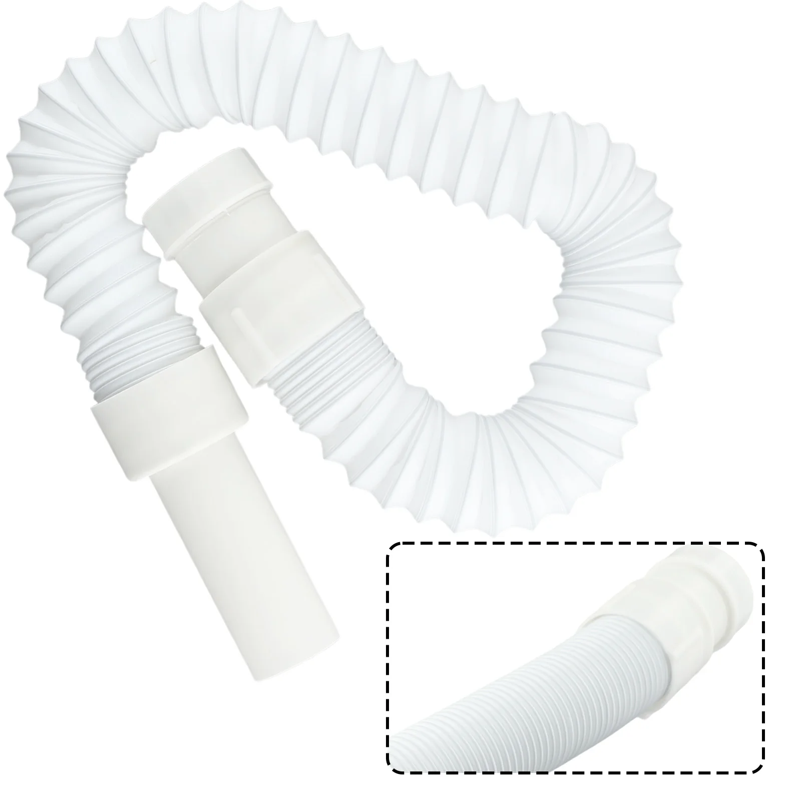 Sifón de cocina con conector de trampa, fácil de rotar, desmontaje, buena dureza, apriete a mano Para instalarlo, alta resistencia, 34,5-78cm, 1 ud.