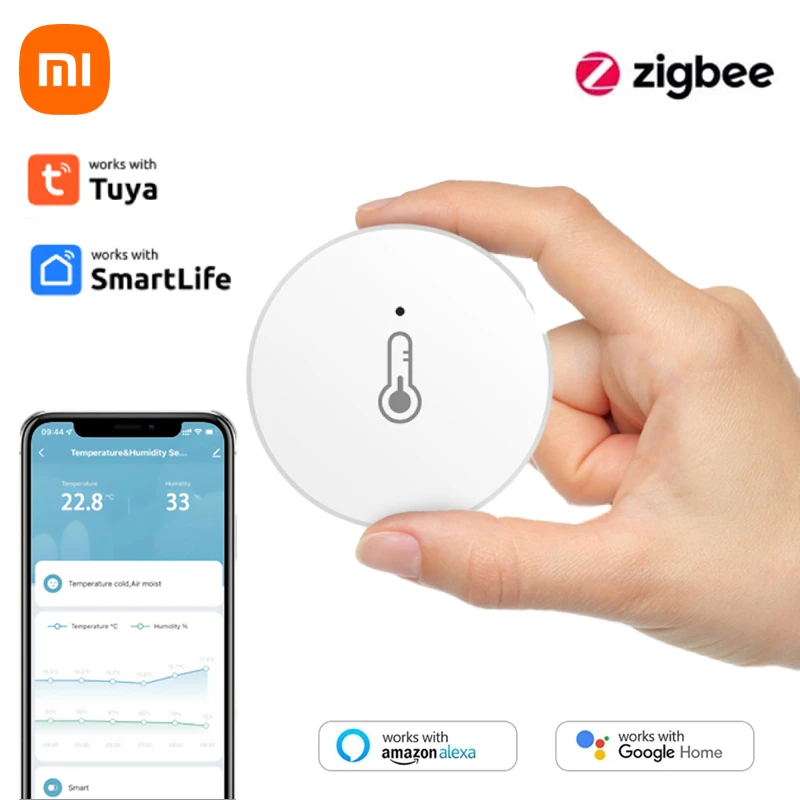 

Xiaomi Tuya Smart Zigbee Temperature And Humidity Sensor Indoor Thermometer Monitor Home Work With Alexa Google Home Assistant