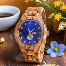 Wood Wrist Watch Women Fashion Simulated Diamond Dial Wife Girlfriend Clock Stylish simplicity Quartz Wooden Watches for Ladies