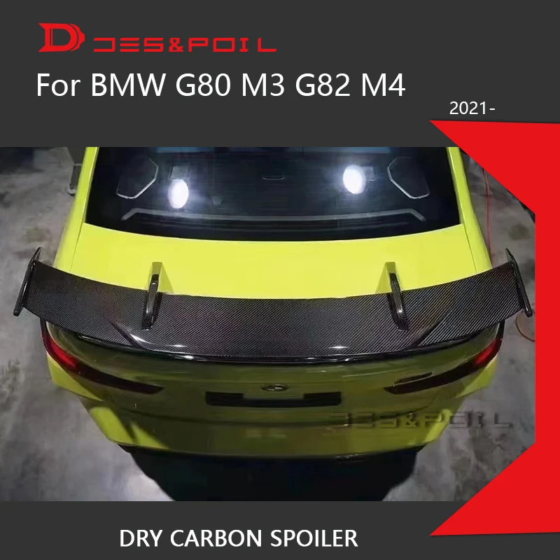 M Performance Spoiler For BMW M3 G80 M4 G82 Real Carbon Fiber Spoiler Wing Rear Trunk Bootlid Lip Deck  XDrive Competition 2021-