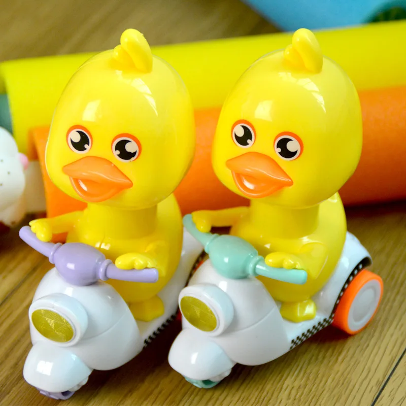 Kawaii Push Back The Little Yellow Duck Toy Car Cartoon Inertia Cute Duck Motorcycle Children's Car Toy fidget toys fidget kawai