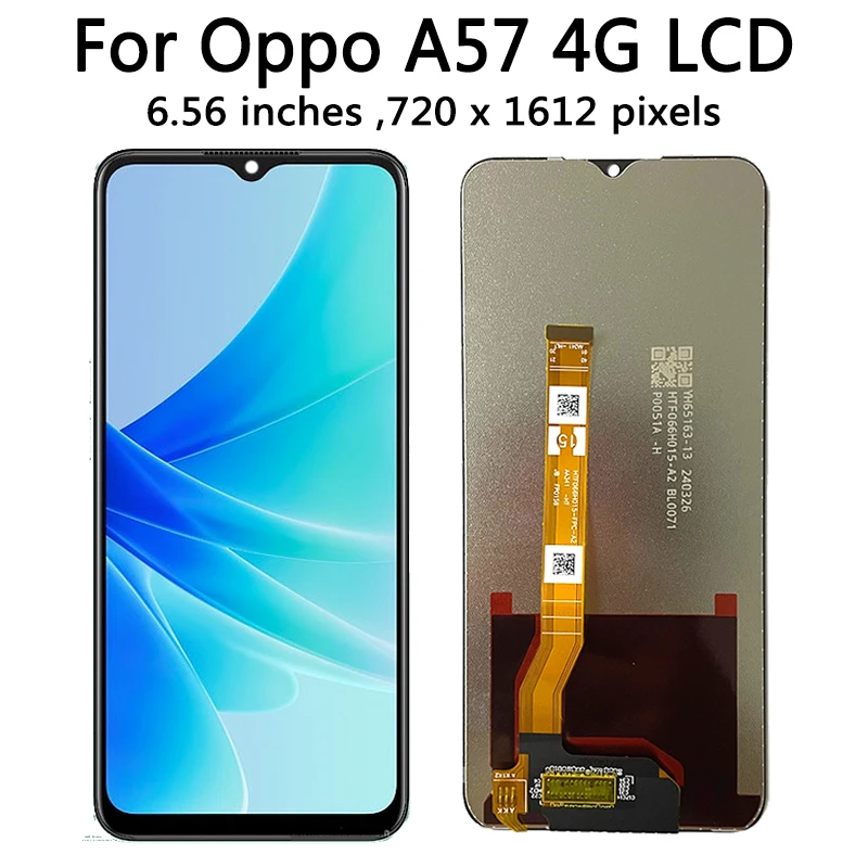 Pantalla A57 4G probada de 6,56 pulgadas para Oppo A57 4G LCD CPH2387 con pantalla de marco Panel táctil digitalizador piezas de repuesto