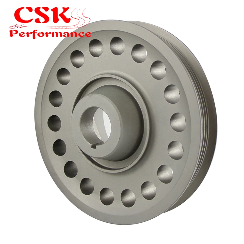 High Performance Racing Light-Weight Aluminum Crankshaft Pulley Fits For 93-01 Honda Prelude H22 VTEC Purple/Gray