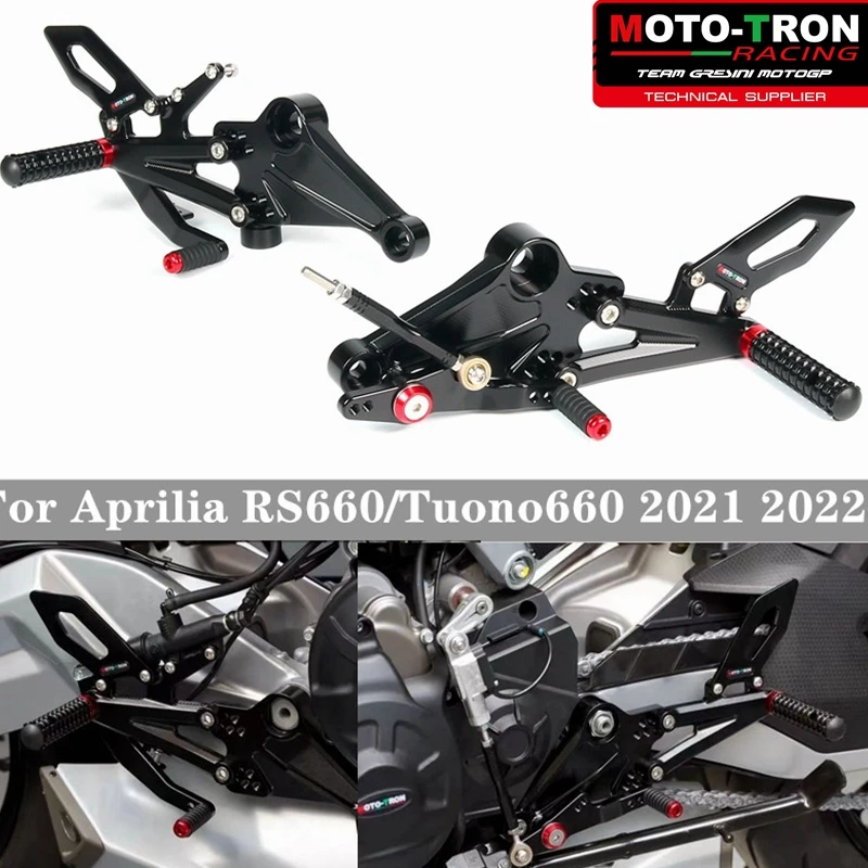 

MOTO-TRON Motorcycle CNC Adjustable Rear Set Rearsets Footrest Foot Rest For Aprilia RS660/Tuono660 2021 2022 2023