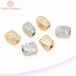 (8501) 10PCS 4.7x6MM 24K Gold Color Brass Heteromorphic Meteorite Bracelet Beads Spacer Beads High Quality Diy Jewelry Making