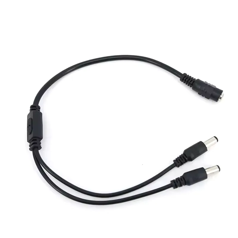 (1 «мама» на 2 штекера) DC 5,5x2,1 мм 1-к-2 кабель-разветвитель питания - удлинитель 12 В, источник питания для 2-камер видеонаблюдения
