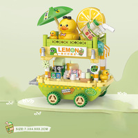 LOZ Street series dessert vending carts, lemon tea vending carts, model assembly, accessories, trolleys, parent-child assembly t