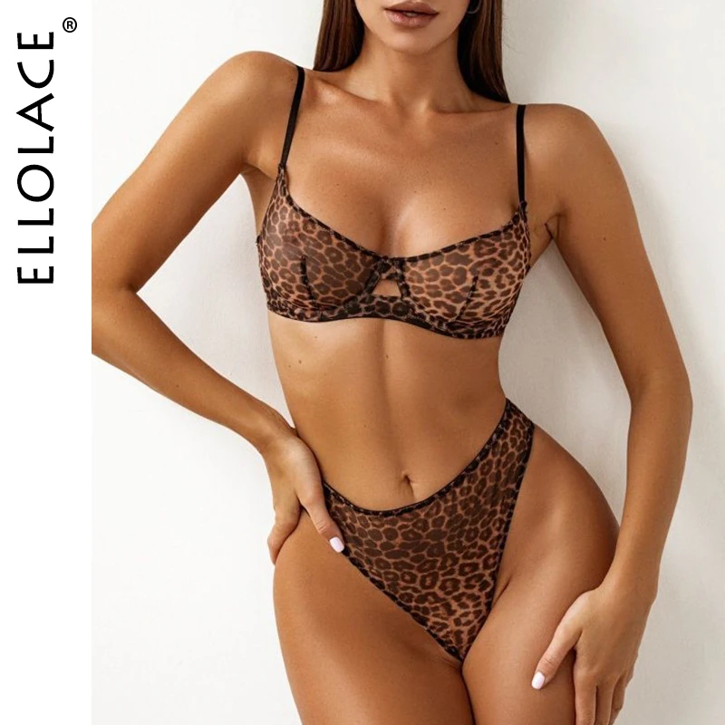 

Ellolace Seamless Bra Set See Through Sexy Lingerie Outfit Fine Lace Underwear Fancy Bilizna Set Attractive Bilizna Intimate